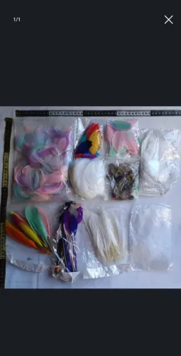 Kit de penas coloridas para artesanato