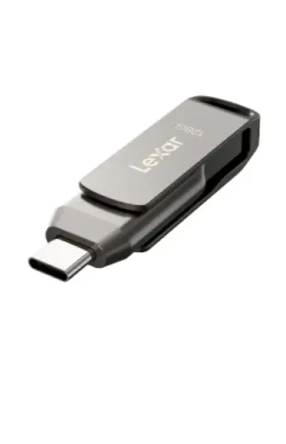 Pen Drive Lexar 128GB USB-C Cinza JumpDrive D400 USB 3.2