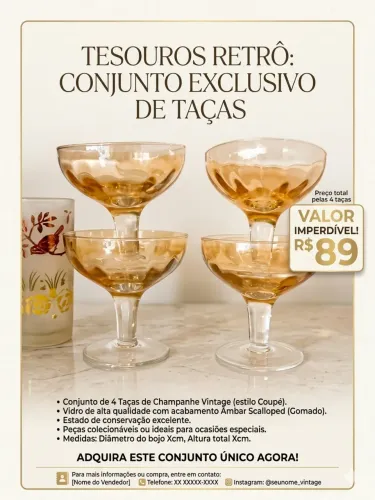 CONJUNTO EXCLUSIVO DE 4 TAÇAS