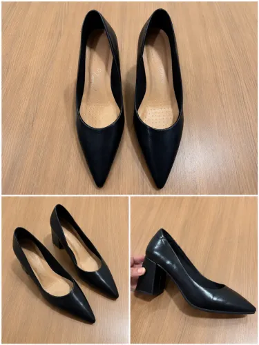 Sapato Feminino Preto Comfort - Tamanho 39 - Novo na Caixa