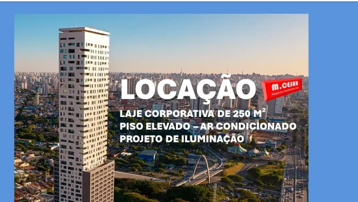 Laje corporativa para locação,  250m² no Tatuapé - São Paulo - SP, Platina 220