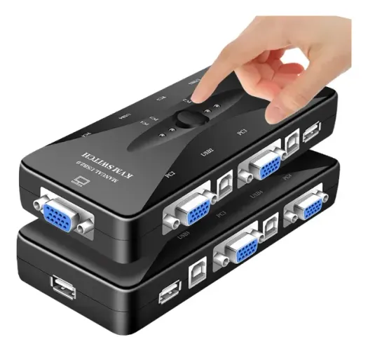 KVM Usb Chaveador Switch Kvm 4 Portas Vga Mouse Teclado