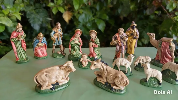 Presépio 15 peças pintado a mão.