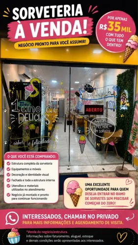 Passo sorveteria completa montada e funcionando