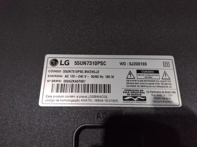 Tv LG 55pol com defeito