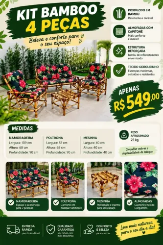 Conjunto bambu novo na embalagem