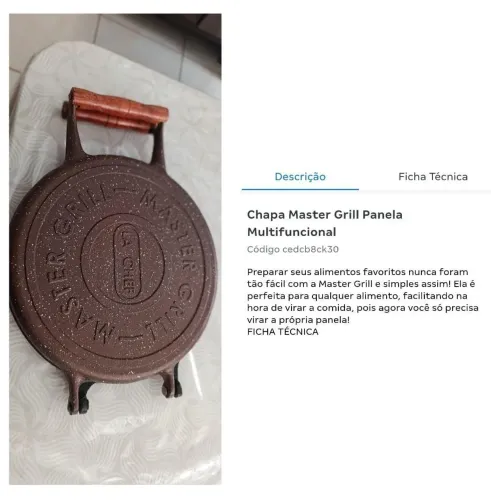 Chapa Master Grill Panela Multifuncional 