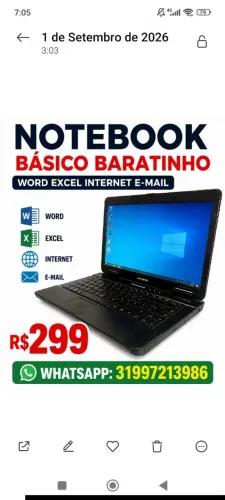 NOTEBOOK BARATINHO R$299- PROMOÇÃO HOJE 03/09