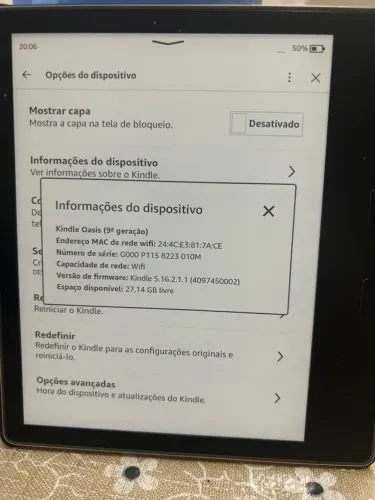 Kindle 9 geração oasis 32gb sem riscos dourado!
