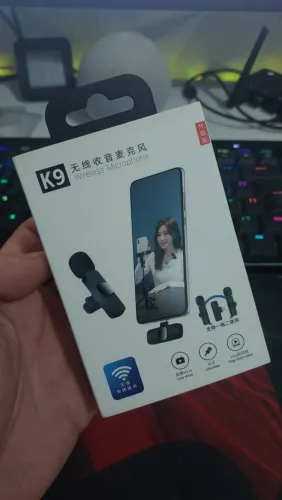 MICROFONE LAPELA SEM FIO K9 ANDROID E IPHONE