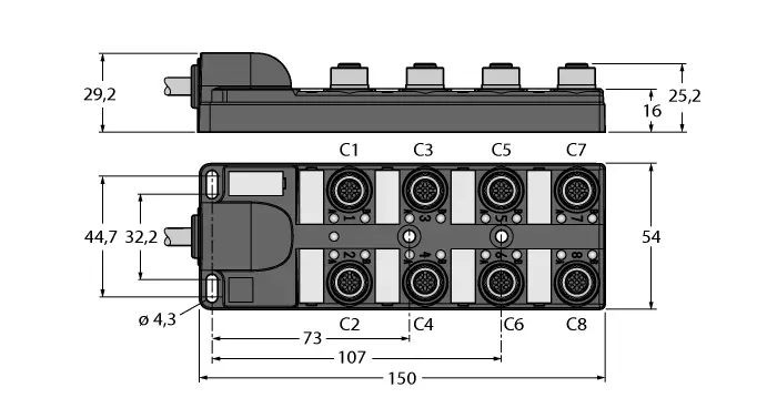 Turck Tb-8m12-5p3-k-s/0612 Caixa De Junção