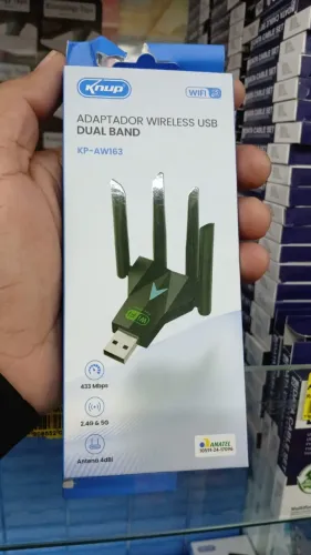 Adaptador Wifi Usb Dual Band Com 4 Antenas Kp-aw163- Knup