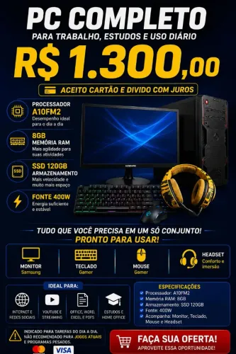 Pc para estudos e Trabalho aceito OFERTA 