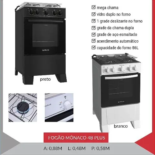 FOGAO MONACO PLUS 4 BOCAS 