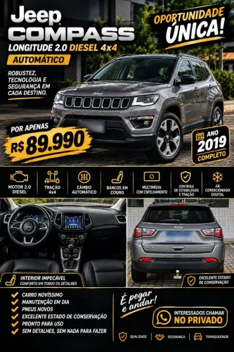 Jeep Compass Longitude 2.0 4X4 Dies. 16V Aut. 2019