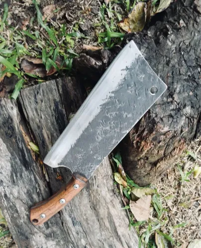 Cutelo P Churrasco Quebra Osso Corta Carne Forja Aço Carbono