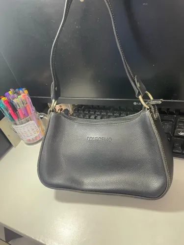Bolsa baguete couro fino