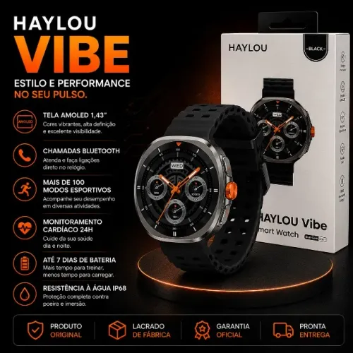 Smartwatch Haylou Vibe Com Tela AMOLED e Chamadas Bluetooth