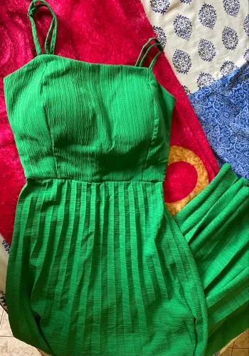 Vestido longo plissado