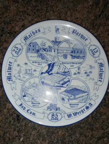 Pratos de parede Malhas Malwee - comemorativos porcelana Schmidt 
