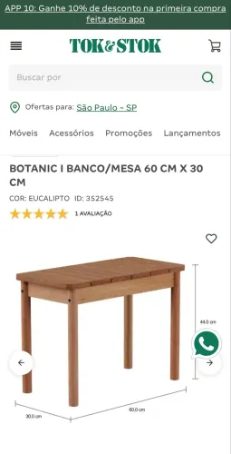 Banco/ mesa tok e stok