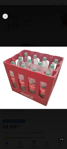 Caixa de coca retornável 2l r$55,00