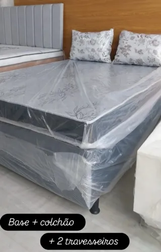 Cama box casal base e colchão