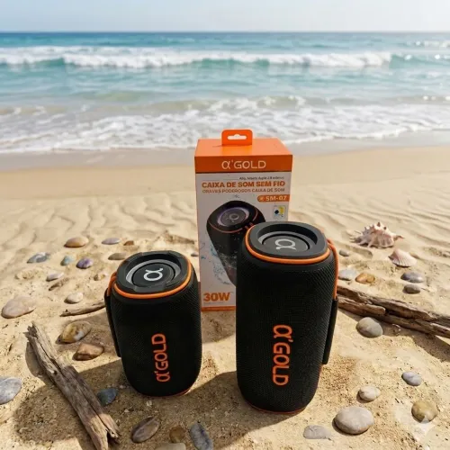 Caixa De Som Bluetooth Portátil Potente A'Gold SM-07 20w e 30W Nova