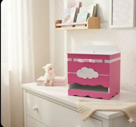 Porta Fraldas Infantil Em Mdf Decorado