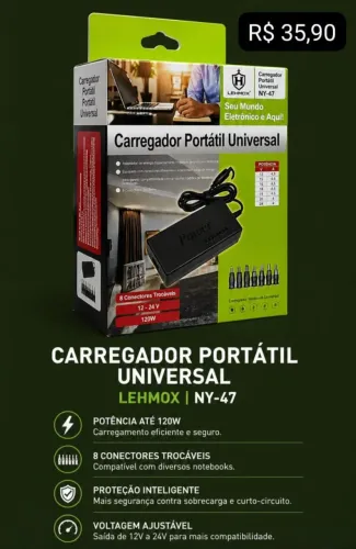 Carregador de Notebook Universal.