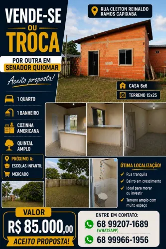 Vende-se casa em Capixaba