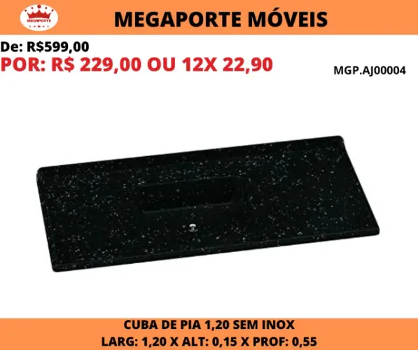 Pedra de Pia 1,20 Marmorite AJ