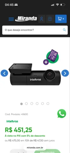 Câmera veicular full hd smart intelbras