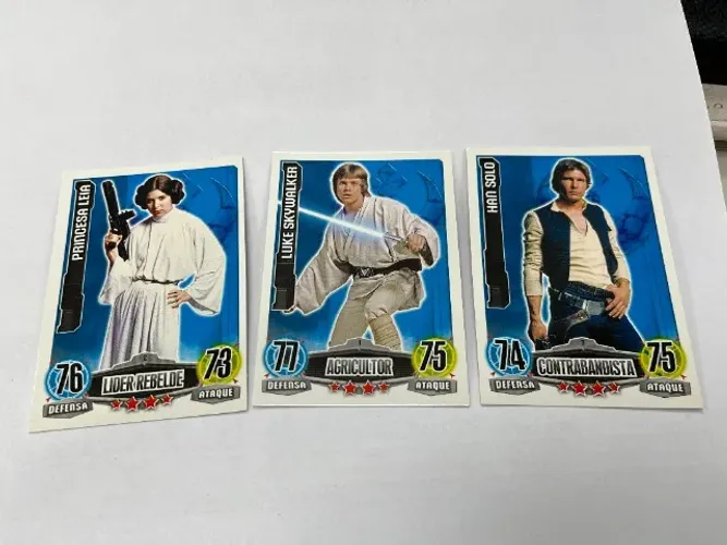 Cards Star Wars Guerra nas Estrelas Princesa Leia Luke e Han Solo