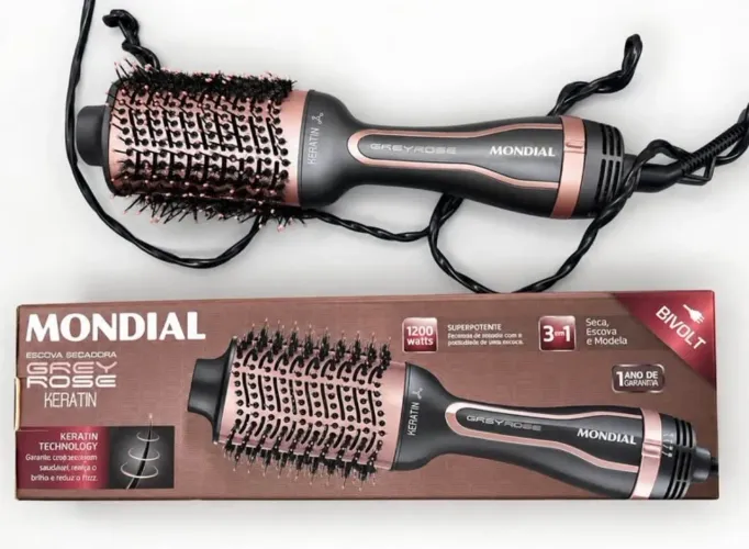 Escova Secadora Mondial Keratin Rose 1200W Bivolt