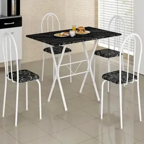 Conj. de Mesa Anne 1 x 060 com 4 Cadeiras tampo granito / entrega hoje