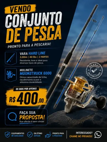 Molinete Moonstruck 6000 + Vara Hardline $400