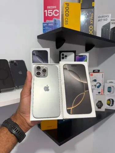 Vendo ou troco iPhone 16 pro max 256 Gb de memória bateria ? 91%