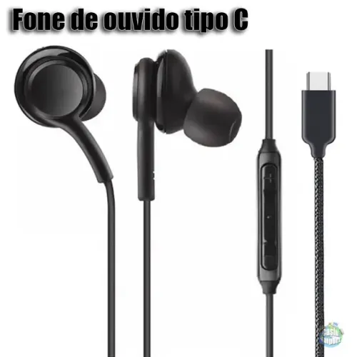 Fone de Ouvido Tipo-C intra-articular com microfone