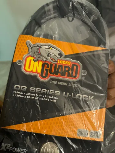 Trava Cadeado U-lock 5801 Chave Onguard Reforçado Cabo Gross Cor Preto