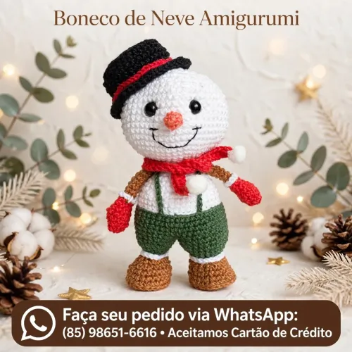 Boneco de Neve Amigurumi 