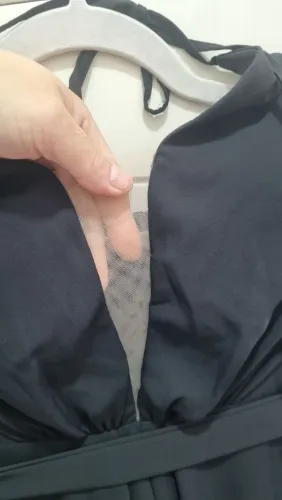 Vestido Longo De Festa/Formatura Elegante Preto Com Decote Profundo