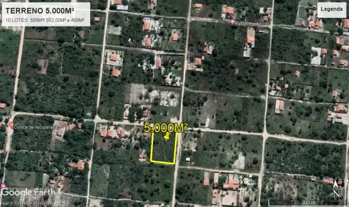 TERRENO A VENDA 5.000M² - 10 LOTES - R$150.000,00- TANUPABA- CAUCAIA CE