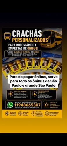Cracha e camisa de motorista e cobrador