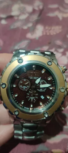Invicta reserve funcionando normalmente todo em aço inox quartz chronografo original 500 m