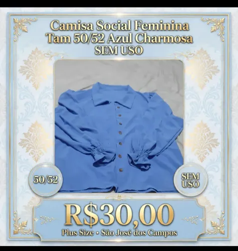 Camisa social feminina Tm 50