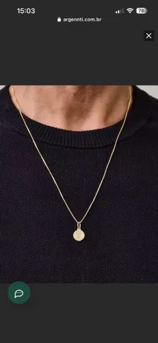 Colar medalha Pai nosso, duplo banho 18k