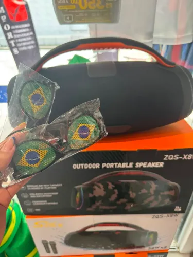 SOM BLUETOOTH PORTÁTIL BOOMBOX 300W GRANDE