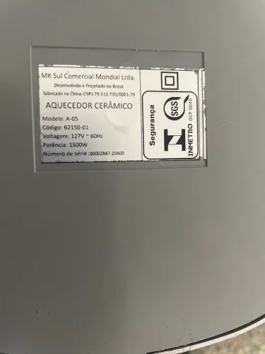 Aquecedor Mondial Termo Ceramic A-05, bem conservado e funcionando perfeitamente.