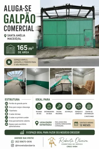 GALPÃO - alugo galpão localizado no bairro Santa Amélia próx. Ferreti Tabuleiro